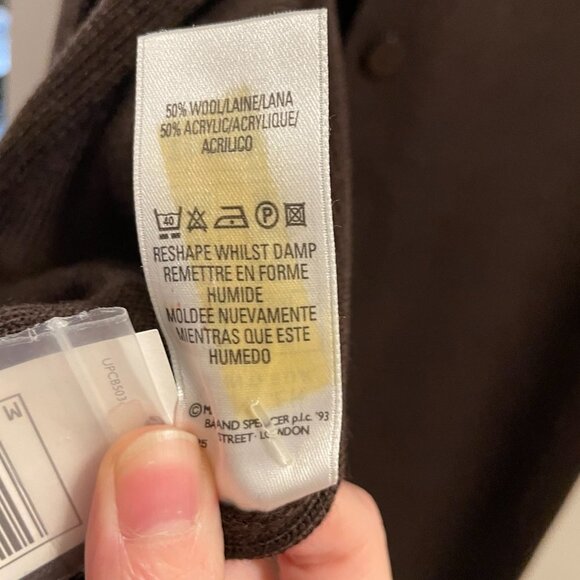 NWT Vintage Marks & Spencer Wool Vest Brown - Picture 11 of 14